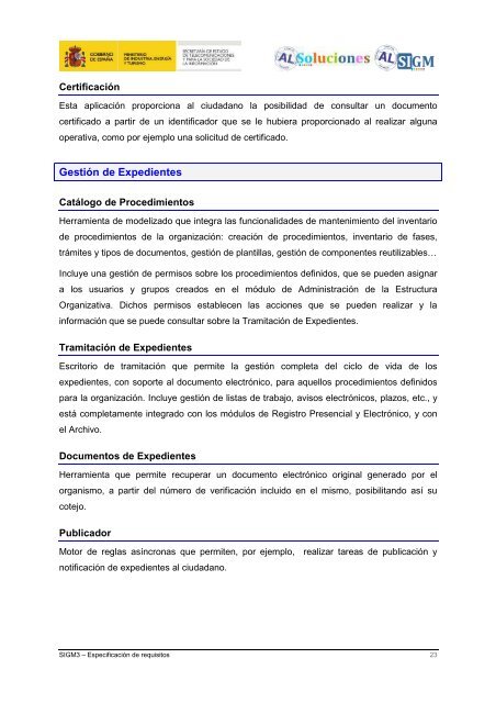 AL SIGM 3.0: EspecificaciÃ³n de requisitos - Plan Avanza