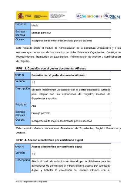 AL SIGM 3.0: EspecificaciÃ³n de requisitos - Plan Avanza