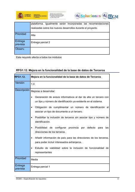 AL SIGM 3.0: EspecificaciÃ³n de requisitos - Plan Avanza