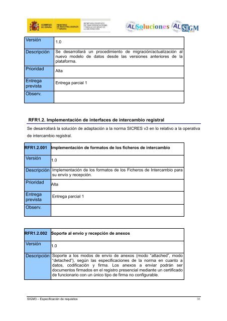 AL SIGM 3.0: EspecificaciÃ³n de requisitos - Plan Avanza