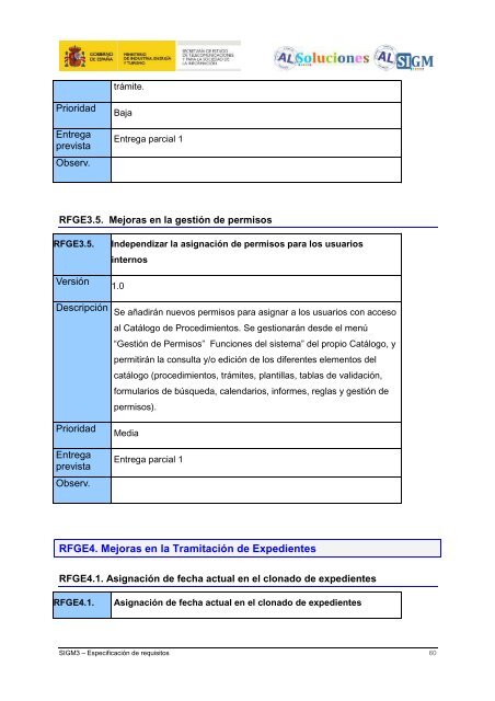 AL SIGM 3.0: EspecificaciÃ³n de requisitos - Plan Avanza