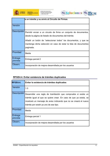 AL SIGM 3.0: EspecificaciÃ³n de requisitos - Plan Avanza