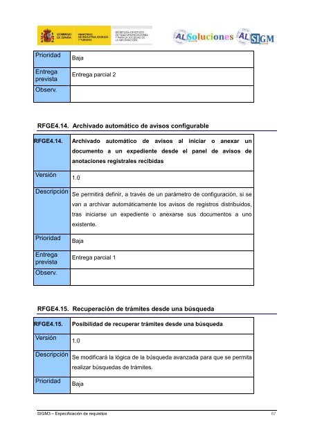 AL SIGM 3.0: EspecificaciÃ³n de requisitos - Plan Avanza