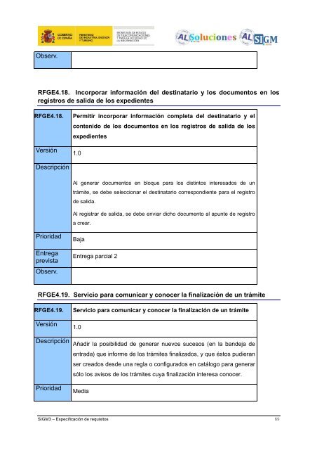 AL SIGM 3.0: EspecificaciÃ³n de requisitos - Plan Avanza