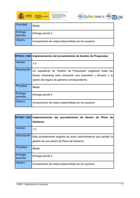 AL SIGM 3.0: EspecificaciÃ³n de requisitos - Plan Avanza