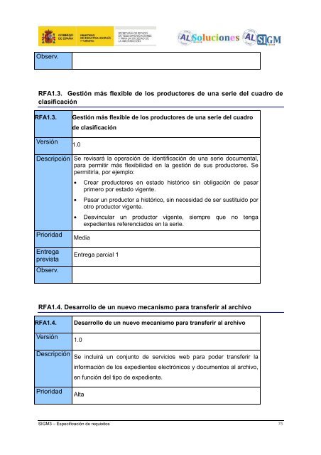 AL SIGM 3.0: EspecificaciÃ³n de requisitos - Plan Avanza