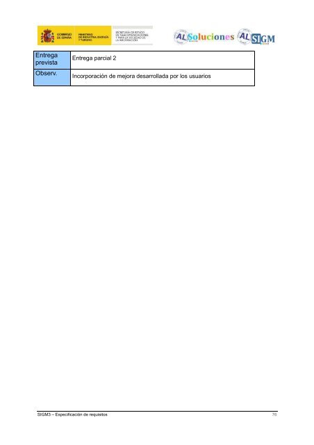 AL SIGM 3.0: EspecificaciÃ³n de requisitos - Plan Avanza