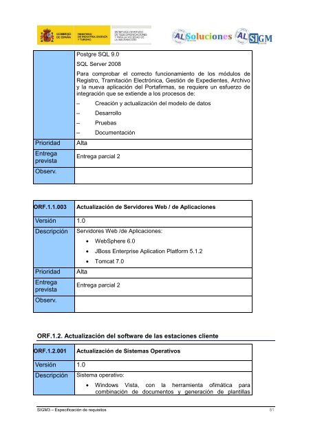 AL SIGM 3.0: EspecificaciÃ³n de requisitos - Plan Avanza