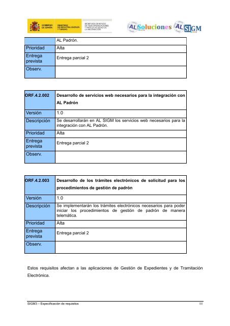 AL SIGM 3.0: EspecificaciÃ³n de requisitos - Plan Avanza