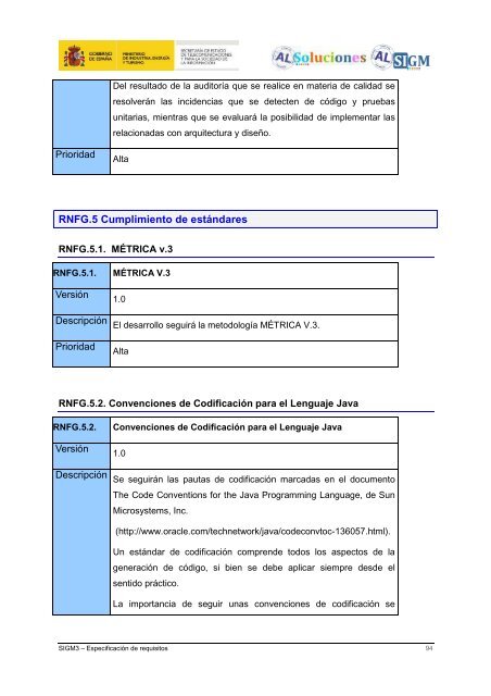 AL SIGM 3.0: EspecificaciÃ³n de requisitos - Plan Avanza