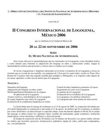 ii congreso internacional de logogenia, mÃ©xico 2006 - Libre acceso