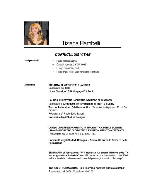 Tiziana Rambelli - Azienda USL di Forlì