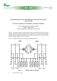 System benefits derived from the 500 MW back to back HVDC ...