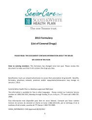2013 Formulary (List of Covered Drugs) - Scott & White Health Plan