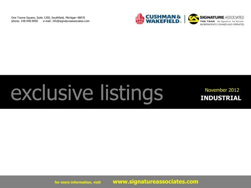 Exclusive Industrial Listings - Signature Associates