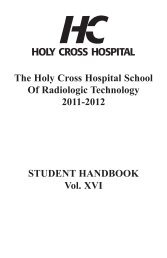 The Holy Cross Hospital School Of Radiologic Technology 2011 ...
