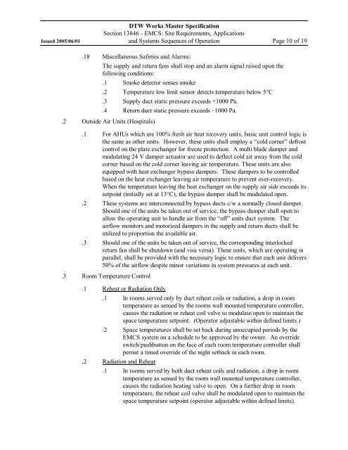 EMCS: Site Requirements, Applications and Systems Sequences of ...