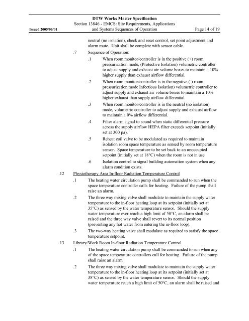 EMCS: Site Requirements, Applications and Systems Sequences of ...