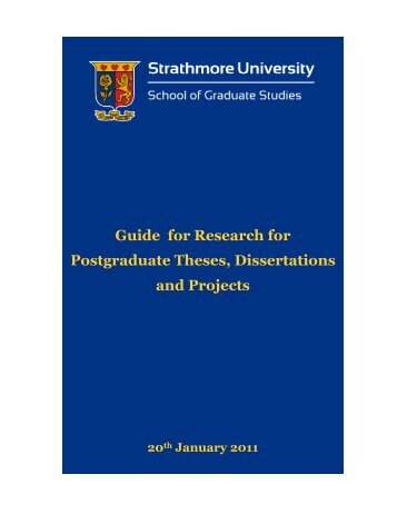 Guide for Research for Postgraduate Theses, Dissertations and ...