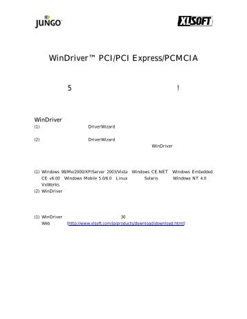 WinDriver PCI - XLsoft.com