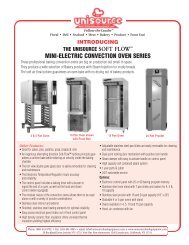 Specification Sheet - Unisource food Equipment