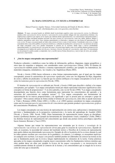 El Mapa Conceptual: Un Texto a Interpretar - CMC - Institute for ...