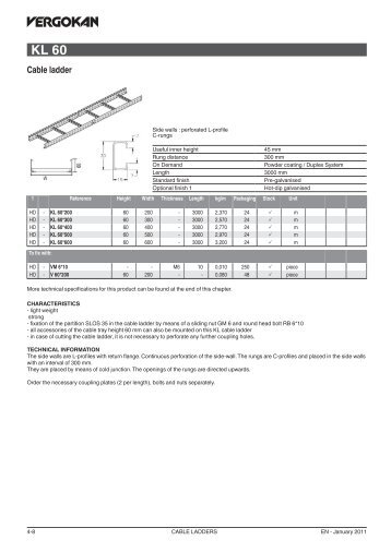 Cable ladder - Vergokan