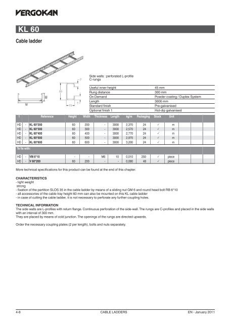 Cable ladder - Vergokan