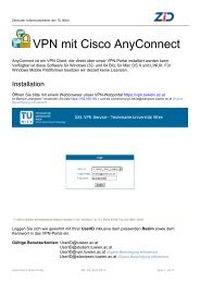 Installation und Bedienung des AnyConnect Clients - ZID