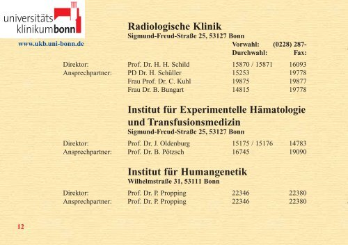 Evangelische Kliniken Bonn gGmbH - Tumorzentrum Bonn eV