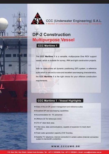 CCC Maritime 1 â DP2 MSV Specifications (PDF Format)