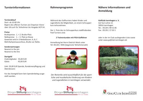 Benefiz Golf-Turnier - Golfclub Isernhagen