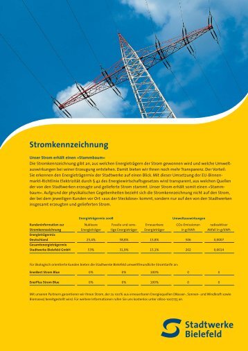 Stromkennzeichnung - Stadtwerke Bielefeld
