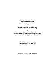 Arbeitsprogramm der Studentischen Vertretung 2012/13