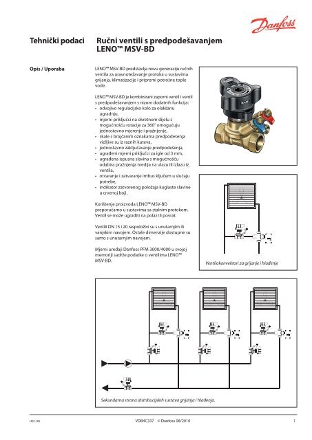 LENO™ MSV-BD Manual Presetting Valves - Danfoss.com