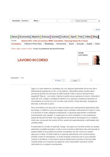 LAVORO IN CORSO - XanGo