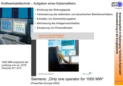 „Automatisierung in der Energietechnik“ - Technische Kybernetik