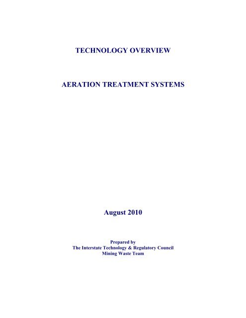 TECHNOLOGY OVERVIEW AERATION TREATMENT ... - ITRC