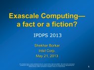 Shekhar Borkar, Intel Corp. Exascale Computingâa fact or ... - IPDPS