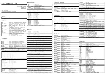 CDO Reference Card