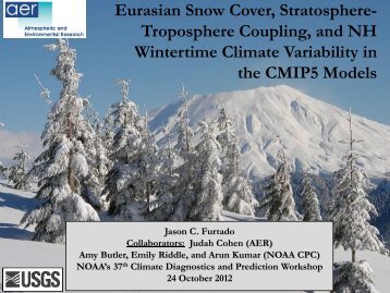 Eurasian Snow Cover, Stratosphere - Climate Prediction Center