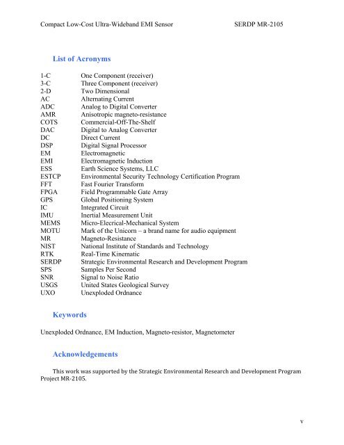 Final Report - Strategic Environmental Research and Development ...