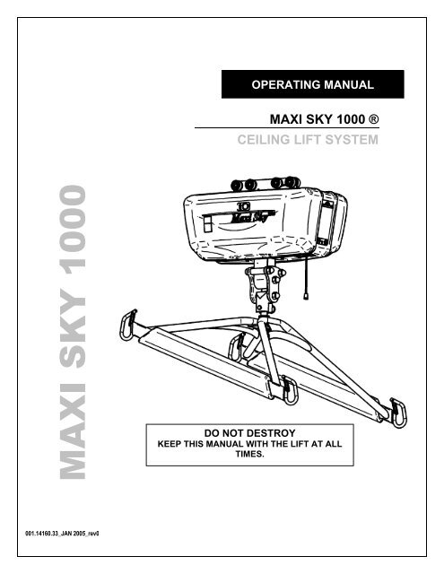 MAXI SKY 1000 Â® CEILING LIFT SYSTEM