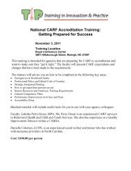 National CARF Accreditation Training - NC Council of Community ...