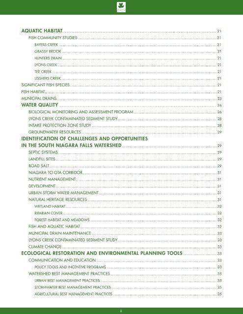 8132 - NPCA SNF Watershed Report.indd - Niagara Peninsula ...