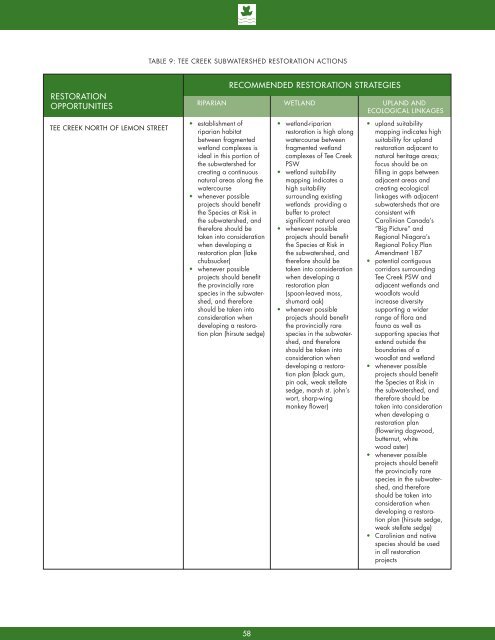 8132 - NPCA SNF Watershed Report.indd - Niagara Peninsula ...