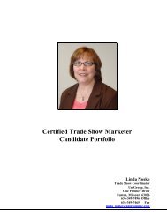 Certified Trade Show Marketer Candidate Portfolio - Exhibitor ...