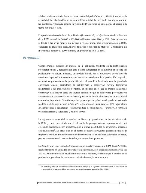 Análisis económico y ambiental de carreteras propuestas dentro de ...