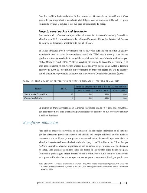 Análisis económico y ambiental de carreteras propuestas dentro de ...