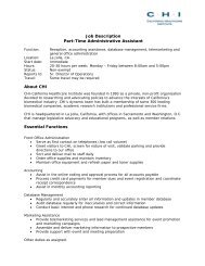 Job Description Part-Time Administrative Assistant About CHI ...